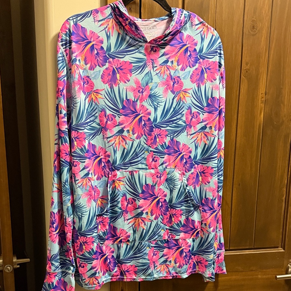 Ingear Floral Swim Coverup - Pink and Blue XL